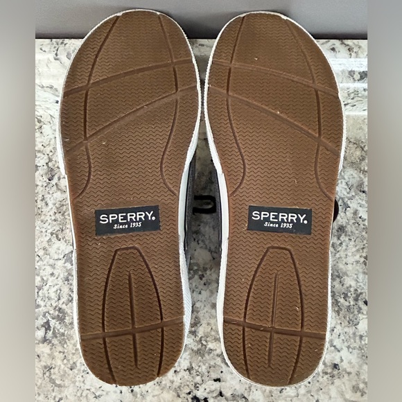 Men’s Sperry Gray Top Siders Low Top Lace Up Canvas Sneaker Deck Shoes Size 9W - Picture 8 of 9